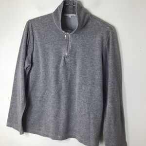 Allen Allen USA sweatshirt 1/4zip top women large grey
